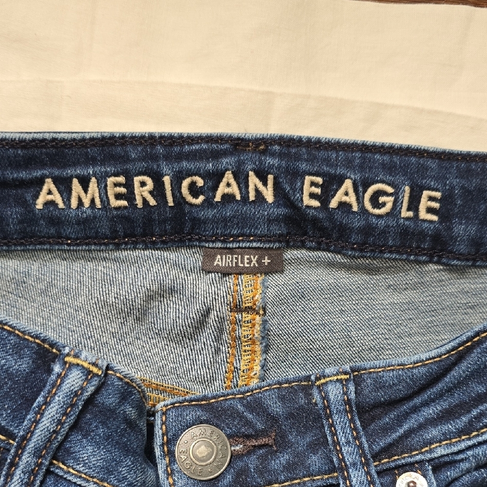 American Eagle Outfitters Men's Dark Blue Slim Straight Jeans - Picture 2 of 9